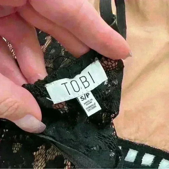 Tobi Nude & Black Lace Minidress Small - Picture 11 of 11